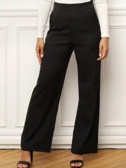 Hot La Modeuse Pantalon de tailleur à coupe droite Noir