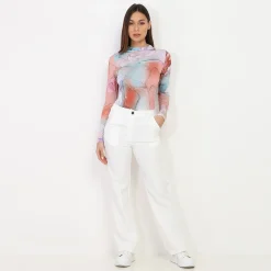 Best La Modeuse Pantalon droit basique Blanc