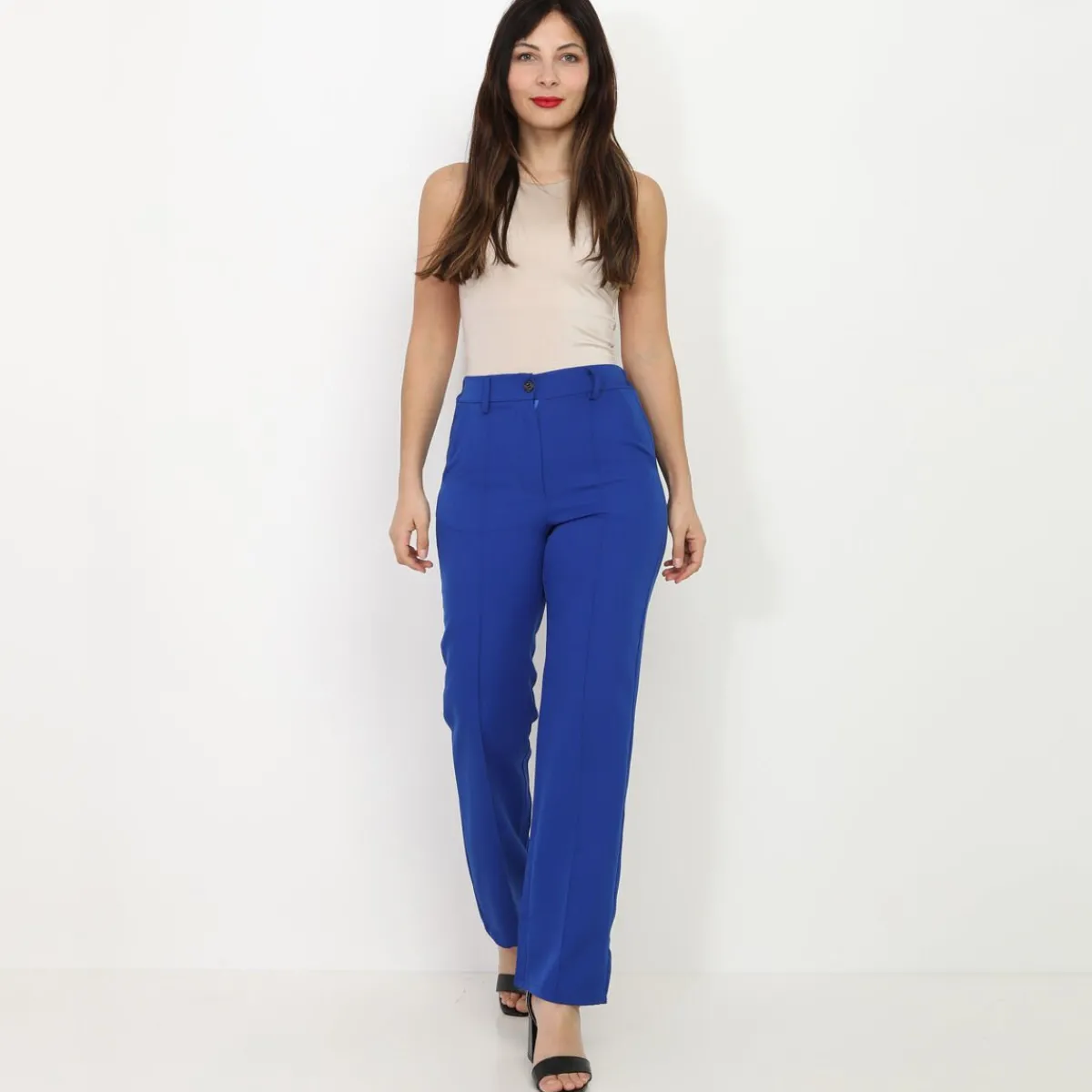 Best La Modeuse Pantalon droit basique Bleu