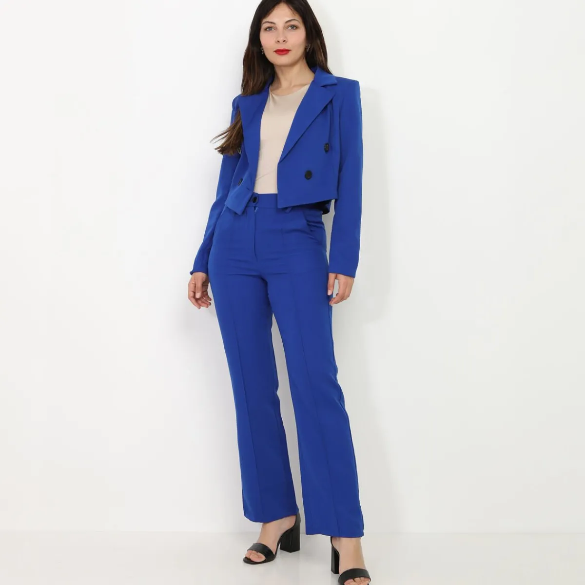 Best La Modeuse Pantalon droit basique Bleu