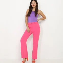 New La Modeuse Pantalon droit basique Fuchsia