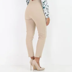 Hot La Modeuse Pantalon droit taille haute Beige