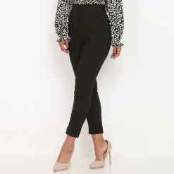 Clearance La Modeuse Pantalon droit taille haute Noir