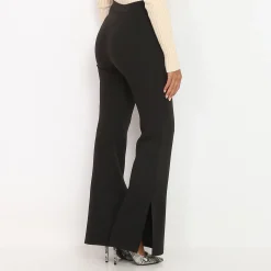 Online La Modeuse Pantalon flare à fentes Noir