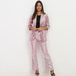 Hot La Modeuse Pantalon flare à sequins Rose