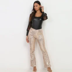 Hot La Modeuse Pantalon flare à sequins Dorérose
