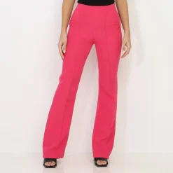 Online La Modeuse Pantalon flare à taille haute Fuchsia