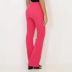 Online La Modeuse Pantalon flare à taille haute Fuchsia