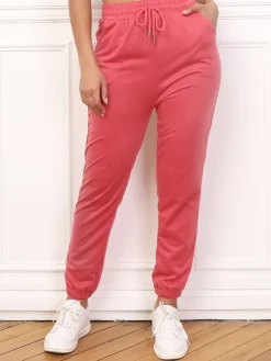 Clearance La Modeuse Pantalon jogging basique VieuxRose