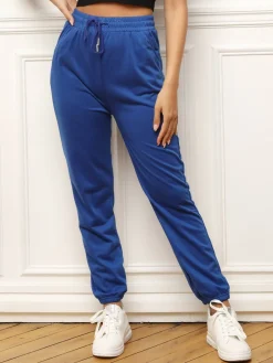 Discount La Modeuse Pantalon jogging basique Bleu