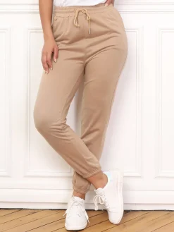 Sale La Modeuse Pantalon jogging basique Camel