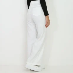Hot La Modeuse Pantalon large à taille haute Blanc