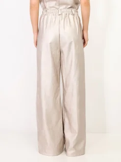 Outlet La Modeuse Pantalon large en simili Beige