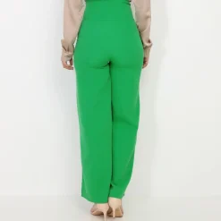 New La Modeuse Pantalon palazzo à boutons Vert