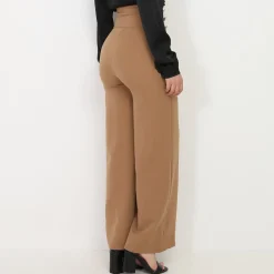Best La Modeuse Pantalon palazzo à boutons Camel