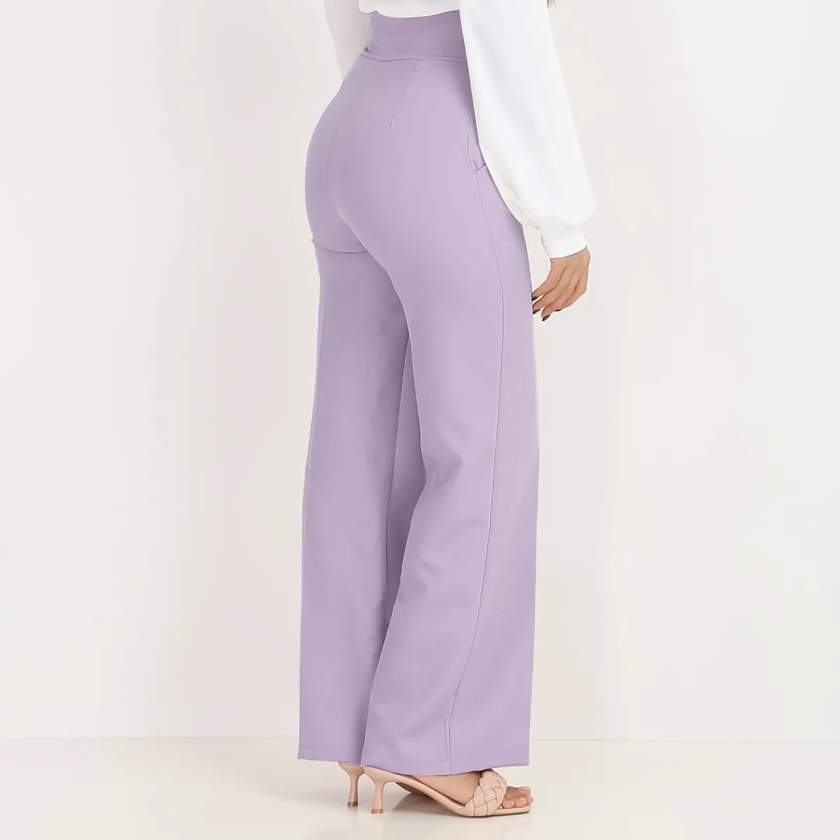 Best La Modeuse Pantalon palazzo style officier Violet