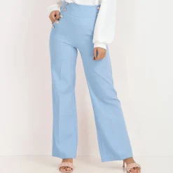 Hot La Modeuse Pantalon palazzo style officier BleuClair
