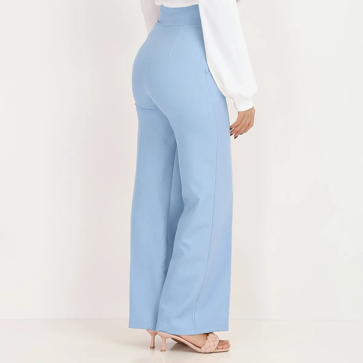 Hot La Modeuse Pantalon palazzo style officier BleuClair