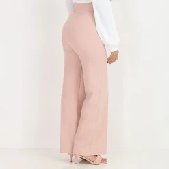 Clearance La Modeuse Pantalon palazzo style officier Rose