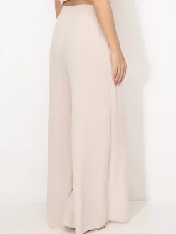 Hot La Modeuse Pantalon portefeuille ajouré Beige