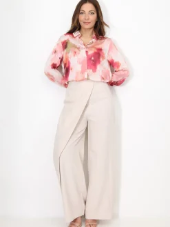 Discount La Modeuse Pantalon portefeuille ample Beige