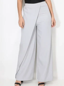 Outlet La Modeuse Pantalon portefeuille ample Grisclair