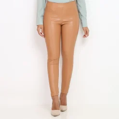 Sale La Modeuse Pantalon skinny en simili Camel