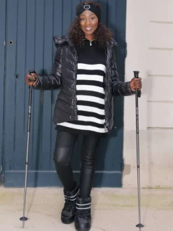 New La Modeuse Pantalon slim à détail plissé Noir