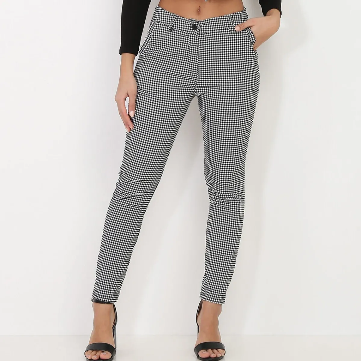 Clearance La Modeuse Pantalon slim à motif vichy