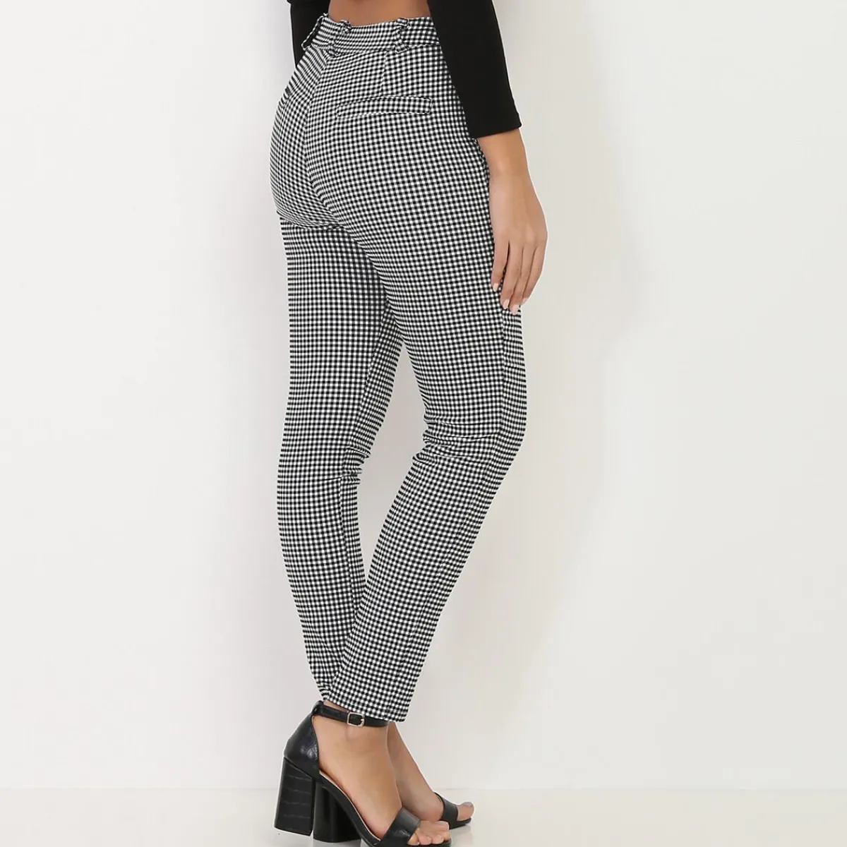 Clearance La Modeuse Pantalon slim à motif vichy