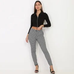 Clearance La Modeuse Pantalon slim à motif vichy