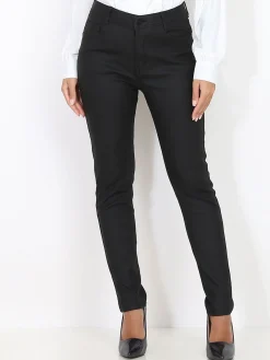 Discount La Modeuse Pantalon slim basique grandes tailles Noir