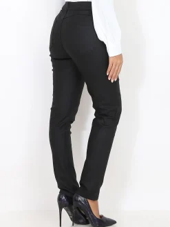 Discount La Modeuse Pantalon slim basique grandes tailles Noir