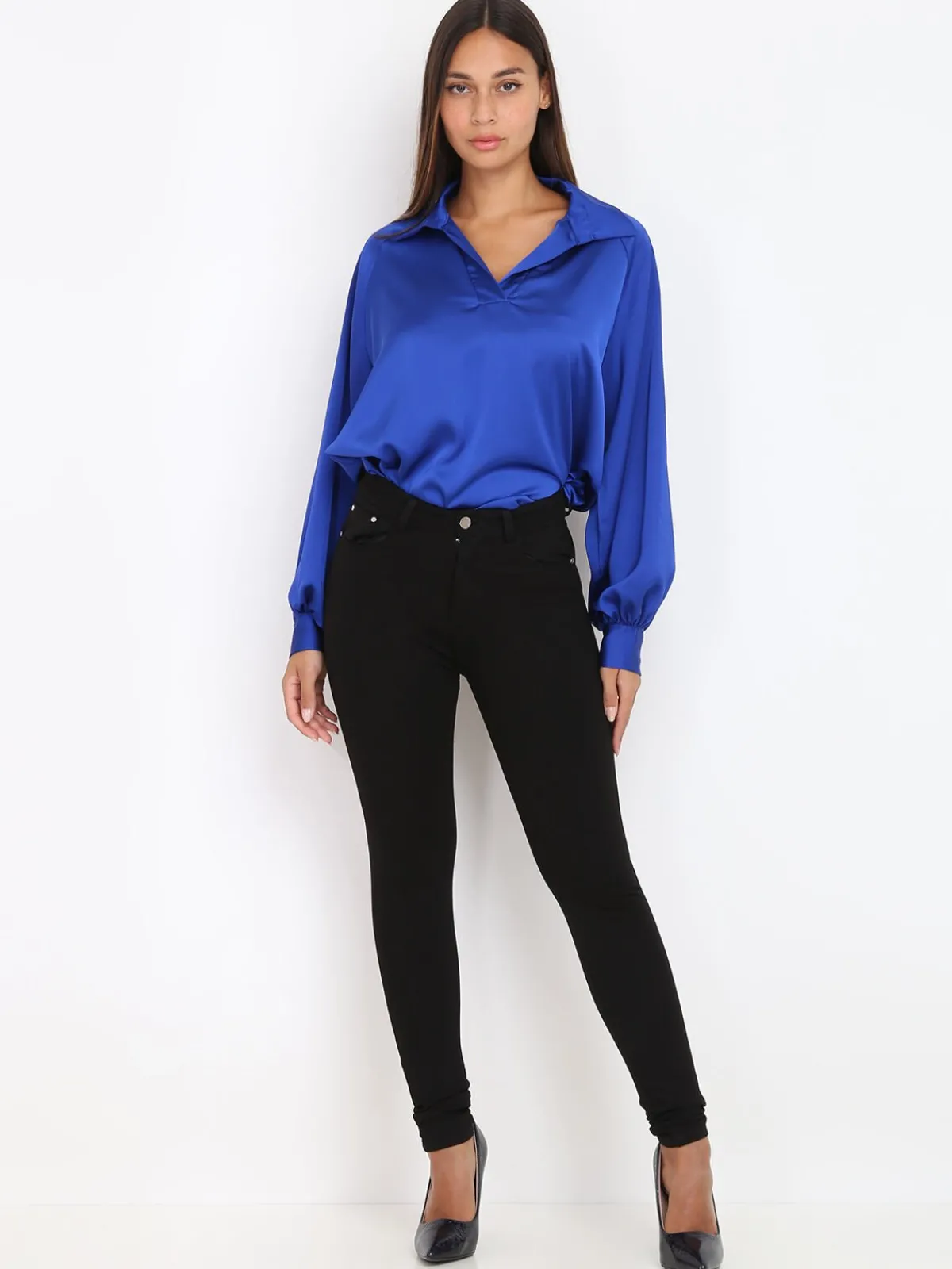 Hot La Modeuse Pantalon stretch basique et moulant Noir