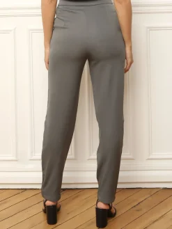 La Modeuse Pantalon taille haute à coupe cigarette Gris