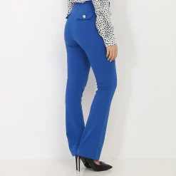 La Modeuse Pantalon taille haute style officier Bleu