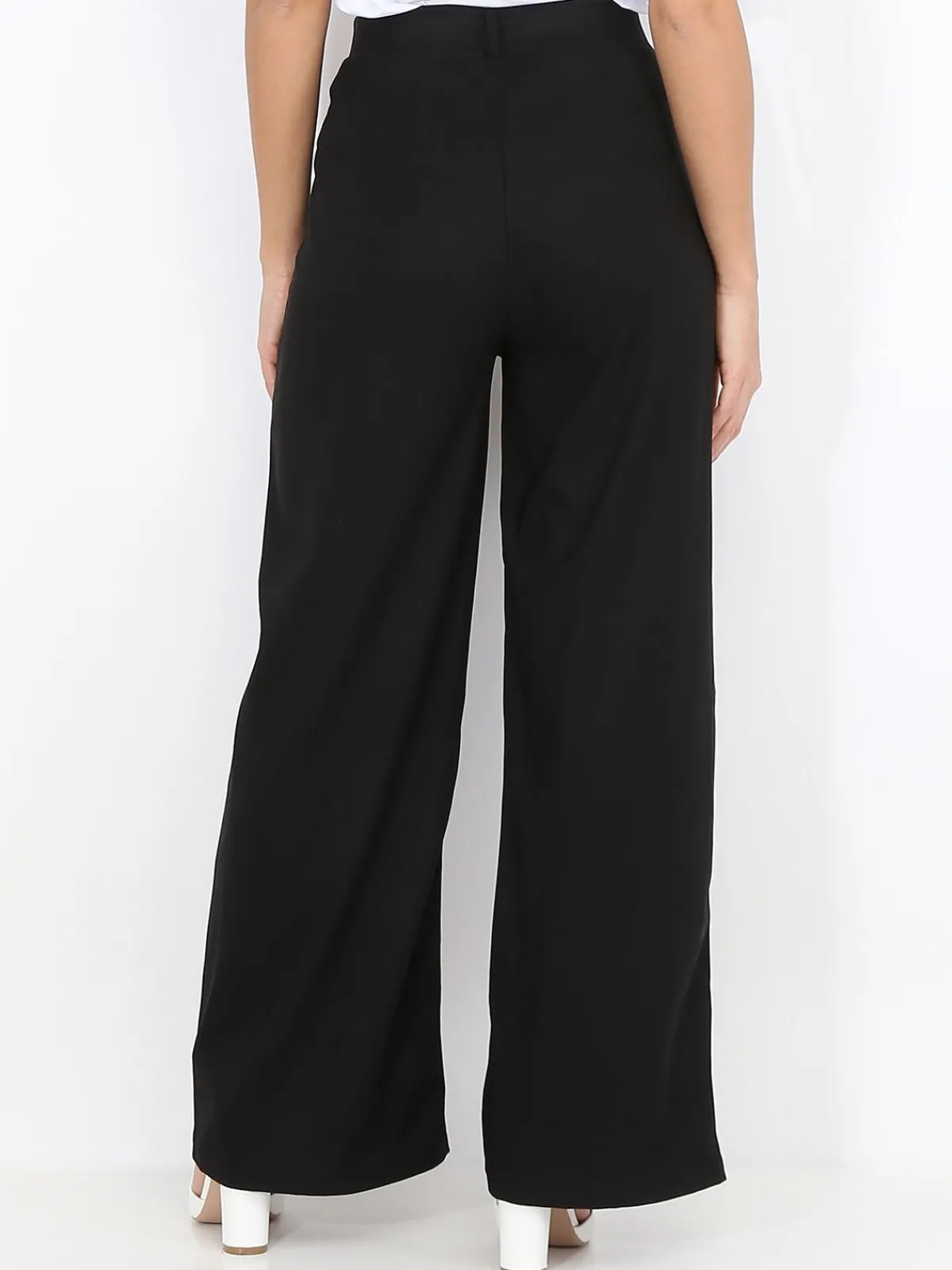 Hot La Modeuse Pantalon taille haute évasé Noir