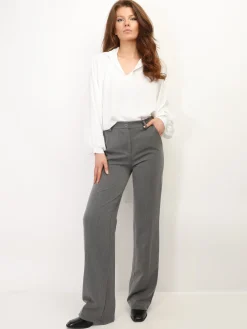 La Modeuse Pantalon tailleur wide leg Gris