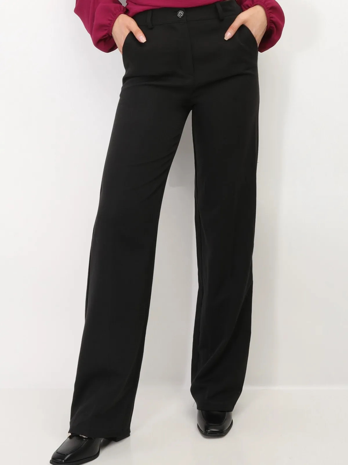 Clearance La Modeuse Pantalon tailleur wide leg Noir