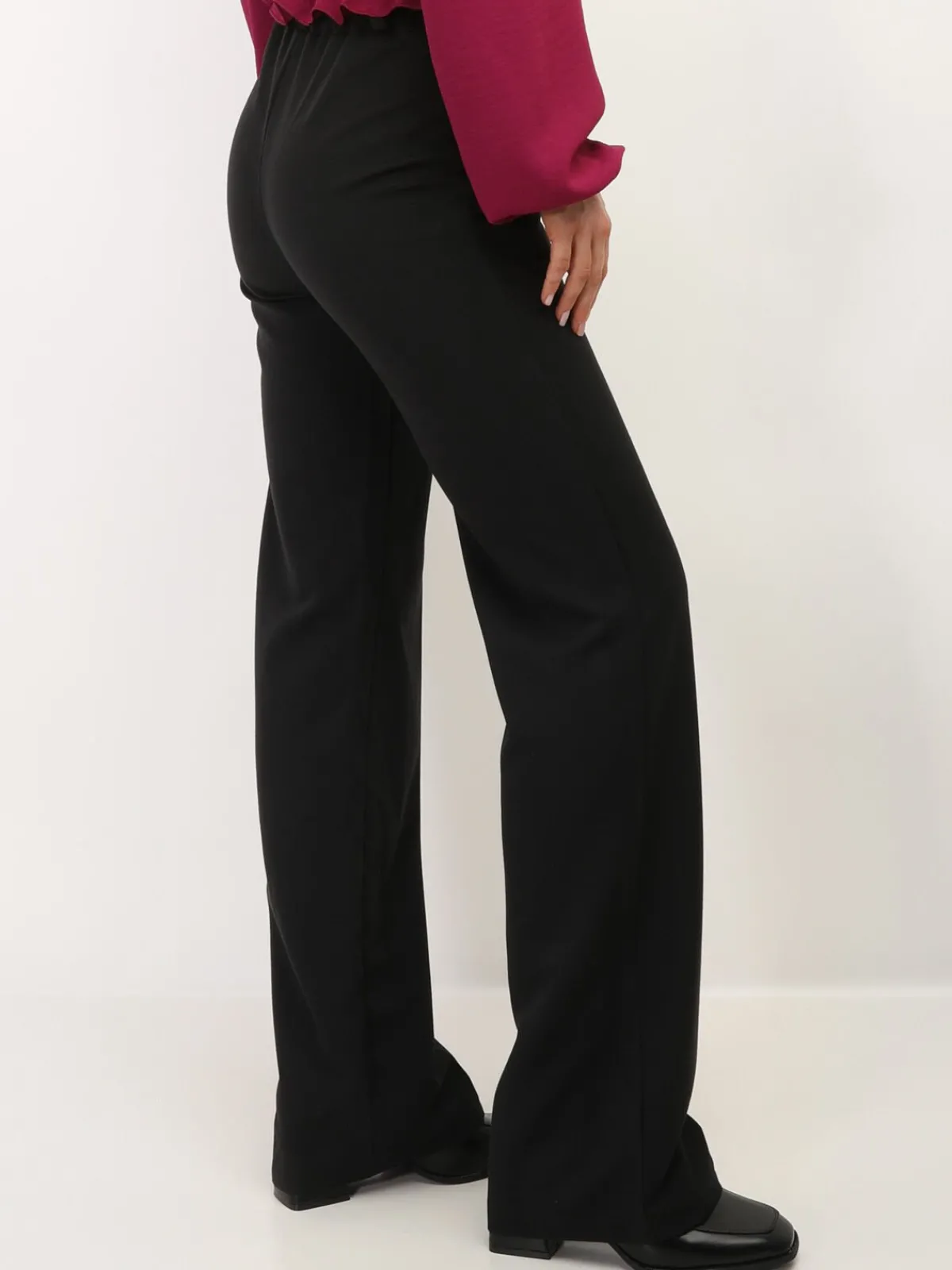 Clearance La Modeuse Pantalon tailleur wide leg Noir