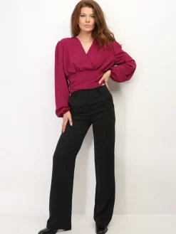 Clearance La Modeuse Pantalon tailleur wide leg Noir
