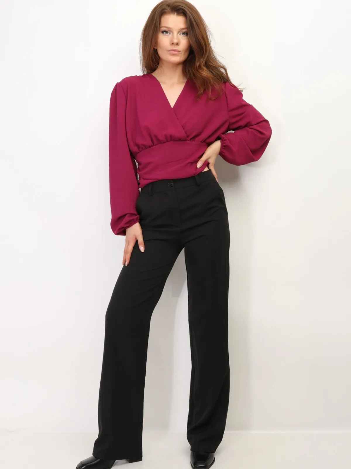 Clearance La Modeuse Pantalon tailleur wide leg Noir
