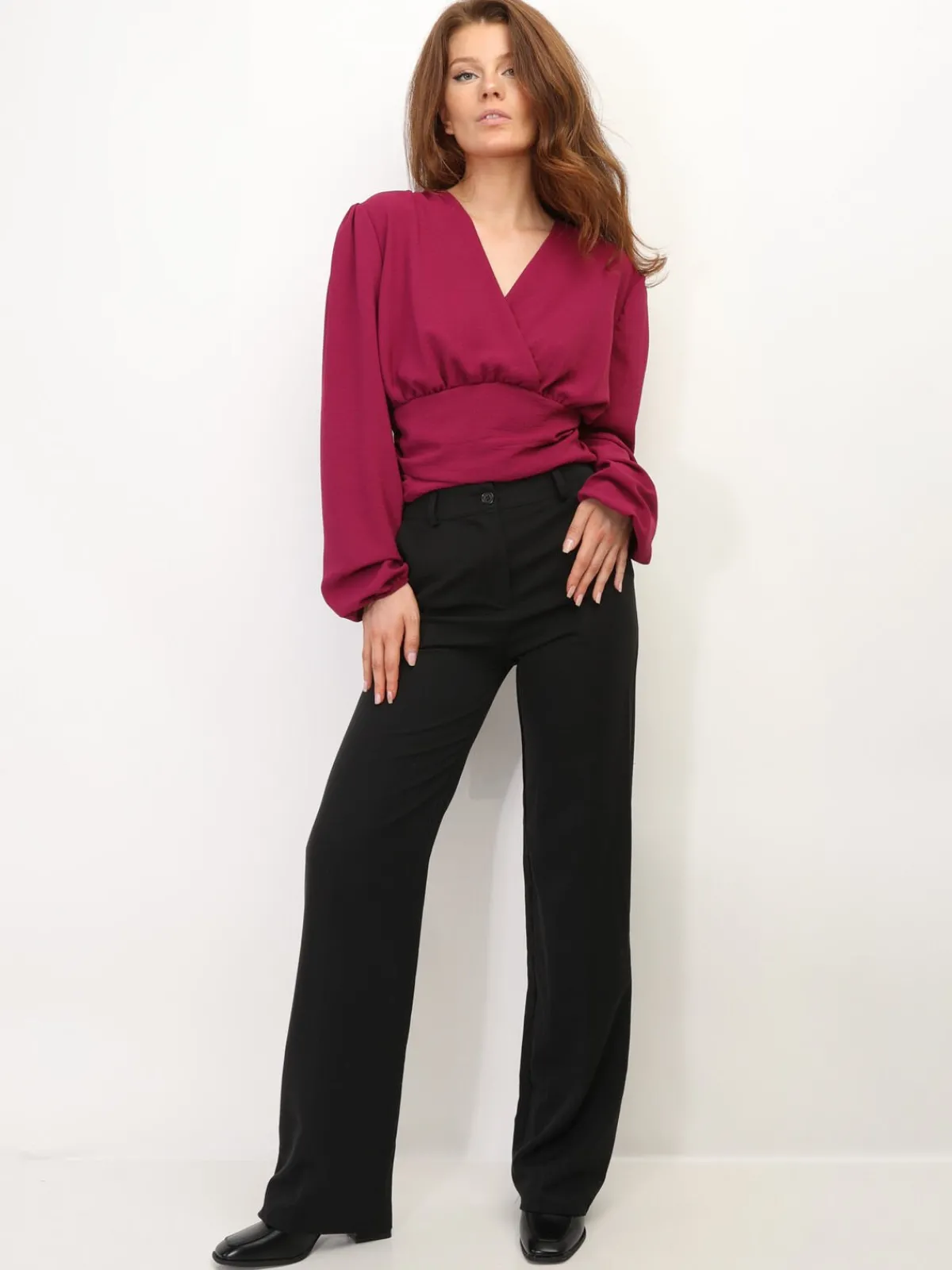 Clearance La Modeuse Pantalon tailleur wide leg Noir