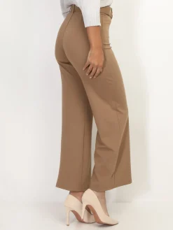 Best La Modeuse Pantalon évasé avec ceinture Camel