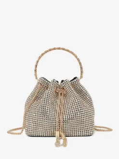 Sale La Modeuse Petit sac à main bourse en strass Doré