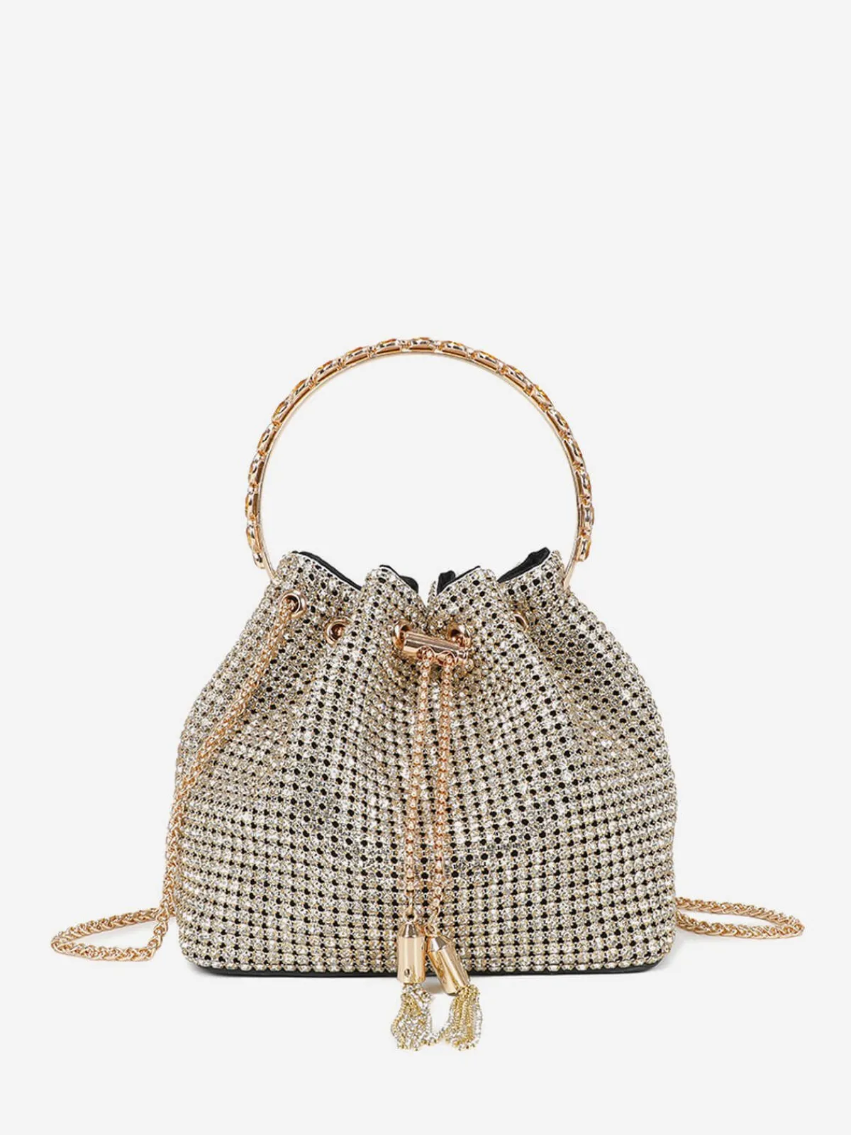 Sale La Modeuse Petit sac à main bourse en strass Doré