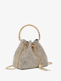 Sale La Modeuse Petit sac à main bourse en strass Doré