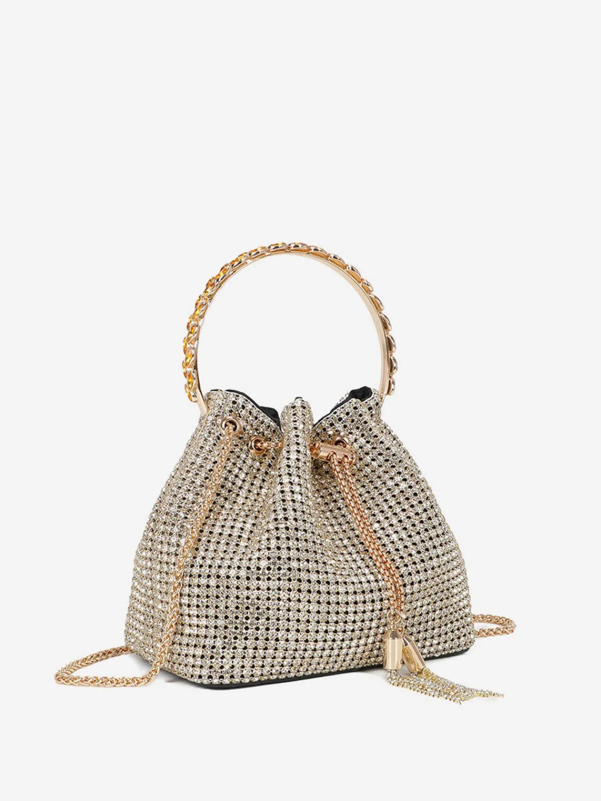 Sale La Modeuse Petit sac à main bourse en strass Doré