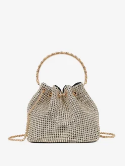 Sale La Modeuse Petit sac à main bourse en strass Doré