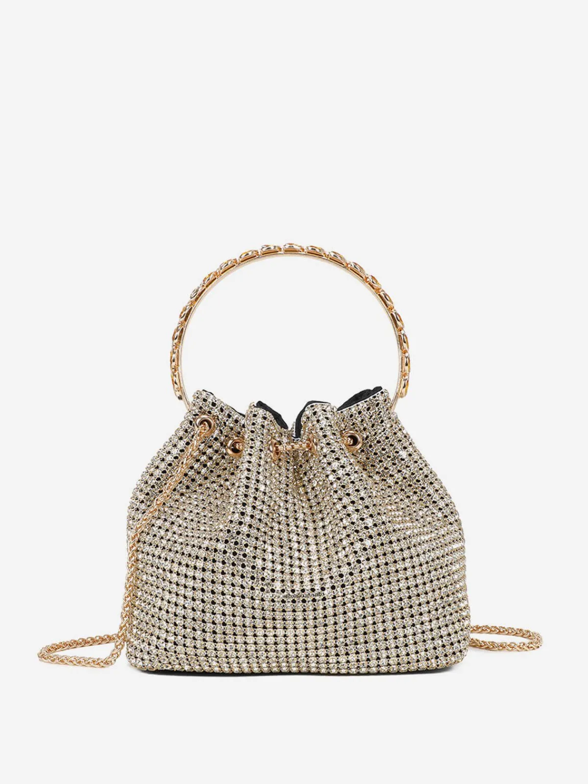 Sale La Modeuse Petit sac à main bourse en strass Doré